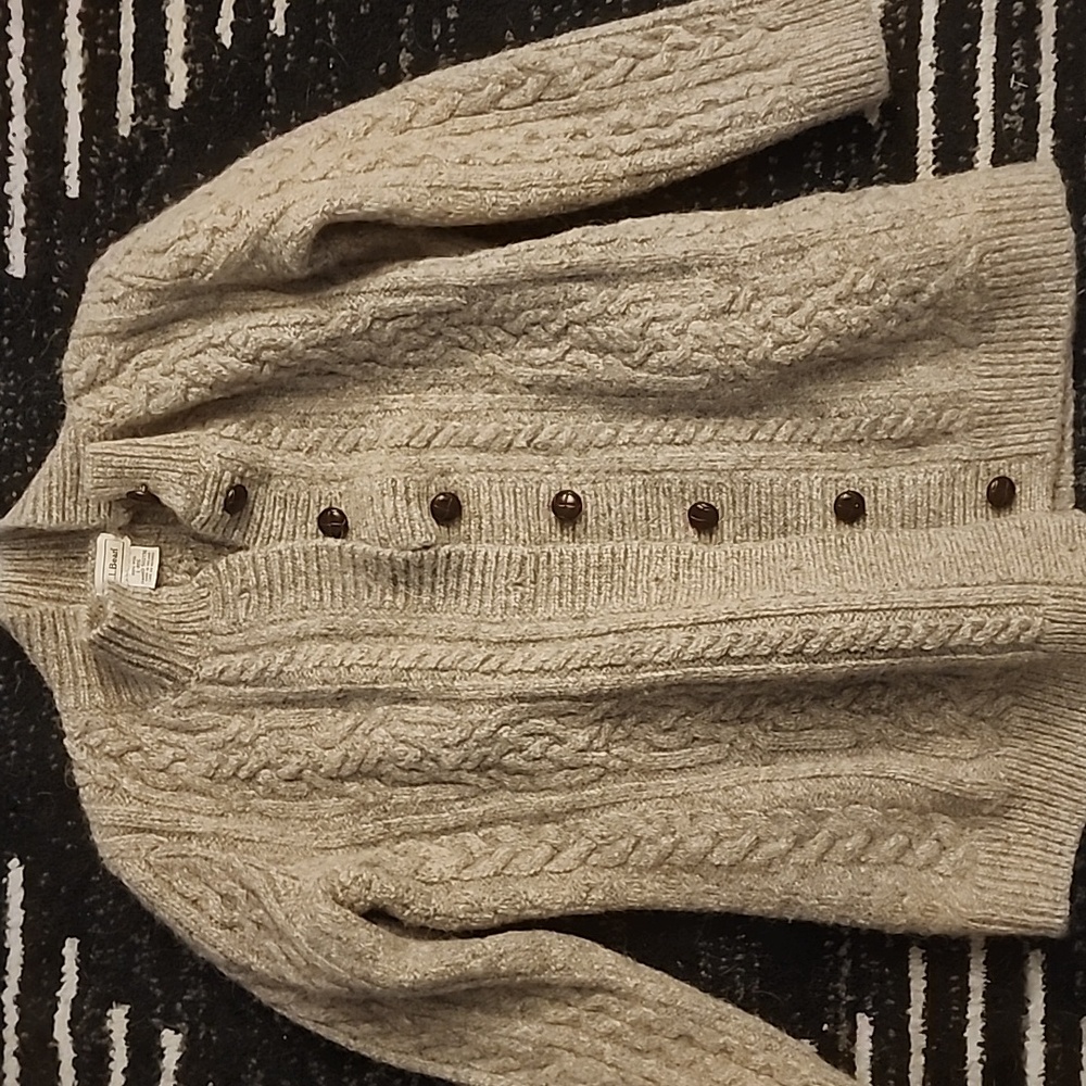 LL Bean size LG wool cardigan